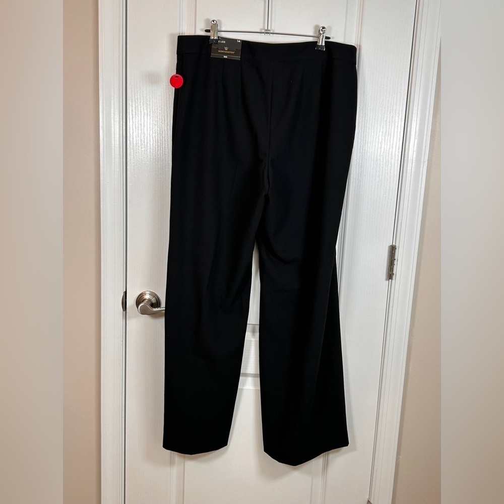 Worthington Wide Leg Black Trousers 14 - Picture 3 of 7
